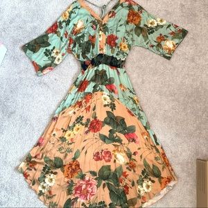 Anthropologie floral flowy maxi dress